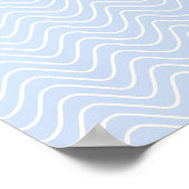 Minimal Line Chevron Patroon Kust Licht Blauw Poster (Hoek)