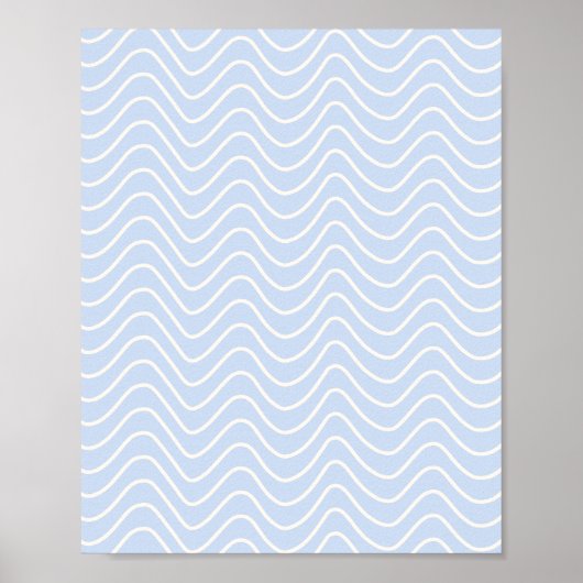 Minimal Line Chevron Patroon Kust Licht Blauw Poster (Voorkant)