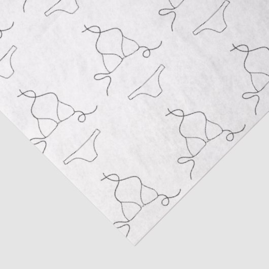 Minimal Lingerie Pattern Chic Feminine Packaging Tissuepapier (Detail)