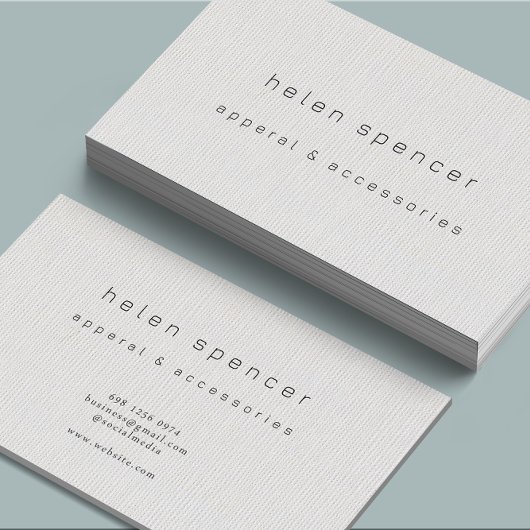 Minimal linnen textuur Visitekaartje