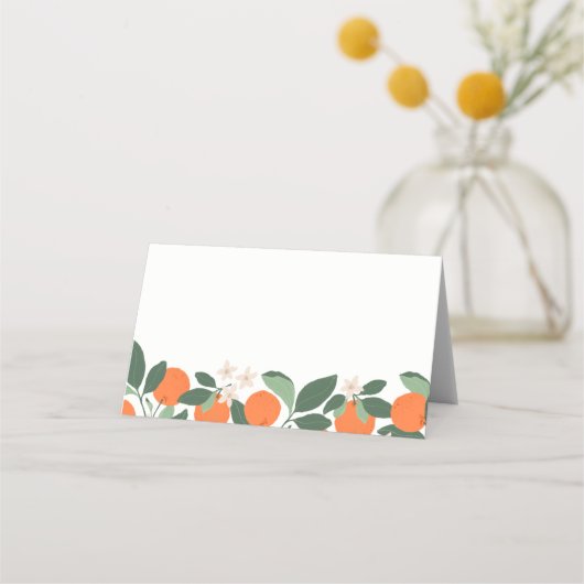 Minimal Little Cutie Citrus Baby shower Place Card Plaatskaartje (Voorkant)