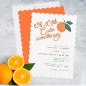 Minimal Little Cutie Clementine Baby shower Kaart