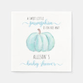 Minimal Little Pumpkin Blue Waterverf Baby shower Servet (Voorkant)