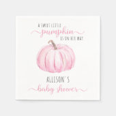 Minimal Little Pumpkin Pink Waterverf Baby shower Servet (Voorkant)