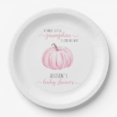 Minimal Little Pumpkin Waterverf Baby shower Papieren Bordje (Voorkant)