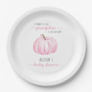 Minimal Little Pumpkin Waterverf Baby shower Papieren Bordje