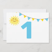 Minimal Little Sunshine Eerste Verjaardag Jongen Kaart (Achterkant)