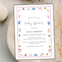 Minimal Little Wildflower Lijst Meisje Baby shower