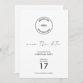 Minimal Logo Company Kerstfeest Bewaar de datum Kaart (Voorkant / Achterkant)
