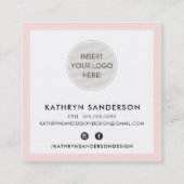 MINIMAL LOGO eenvoudige border blush roze dank u Vierkante Visitekaartje (Achterkant)