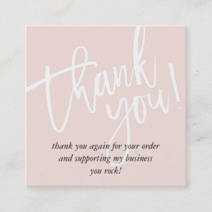 MINIMAL LOGO eenvoudige border blush roze dank u Vierkante Visitekaartje