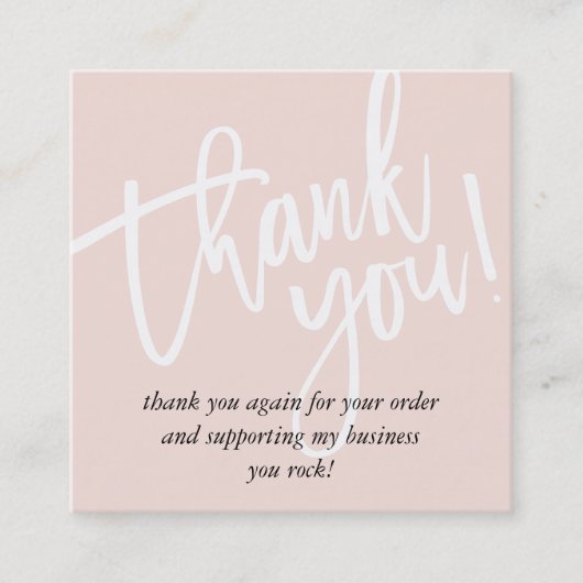 MINIMAL LOGO eenvoudige border blush roze dank u Vierkante Visitekaartje (Voorkant)