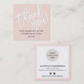 MINIMAL LOGO eenvoudige border blush roze dank u Vierkante Visitekaartje (Voorkant / Achterkant)