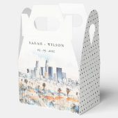 Minimal Los Angeles, Californië Waterverf bruiloft Bedankdoosjes (Geopend)