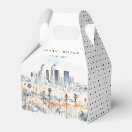 Minimal Los Angeles, Californië Waterverf bruiloft Bedankdoosjes