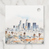 Minimal Los Angeles, Californië Waterverf bruiloft Bedankjes Labels (Achterkant)