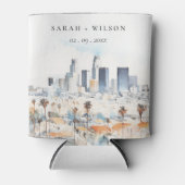 Minimal Los Angeles, Californië Waterverf bruiloft Blikjeskoeler (Voorkant)