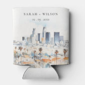 Minimal Los Angeles, Californië Waterverf bruiloft Blikjeskoeler (Achterkant)