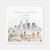 Minimal Los Angeles, Californië Waterverf bruiloft Servet (Voorkant)