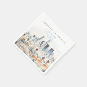 Minimal Los Angeles, Californië Waterverf bruiloft Servet (Hoek)