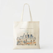 Minimal Los Angeles, Californië Waterverf bruiloft Tote Bag (Voorkant)