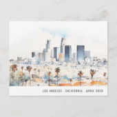 Minimal Los Angeles, Californië Waterverf reizen Briefkaart (Voorkant)
