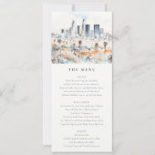 Minimal Los Angeles Californië Wedding Menu Kaart (Voorkant)