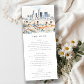 Minimal Los Angeles Californië Wedding Menu Kaart