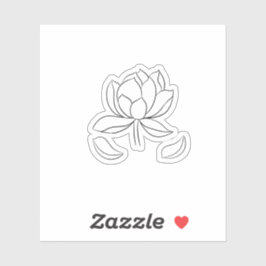 Minimal Lotus Line Art – Zen Floral Illustration Sticker