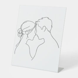 Minimal Love Illustration Reclamebord Met Voetstuk