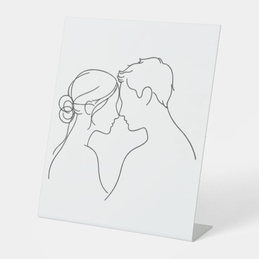 Minimal Love Illustration Reclamebord Met Voetstuk (Voorkant)