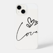 Minimal Love Line Art Heart iPhone Case Hoesje (Achterkant)