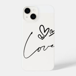 Minimal Love Line Art Heart iPhone Case 14 Hoesje