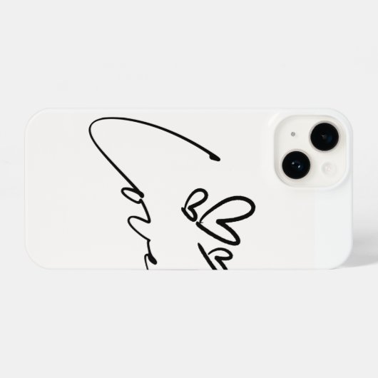 Minimal Love Line Art Heart iPhone Case Hoesje (Achterkant horizontaal)