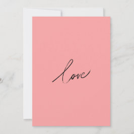 Minimal Love Script — Blush Pink Modern Feestdagenkaart