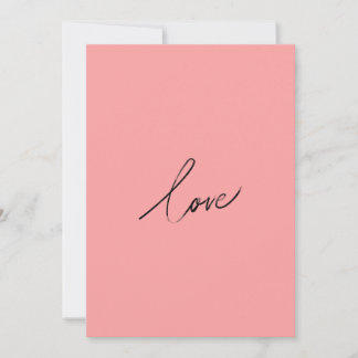Minimal Love Script — Blush Pink Modern Feestdagenkaart