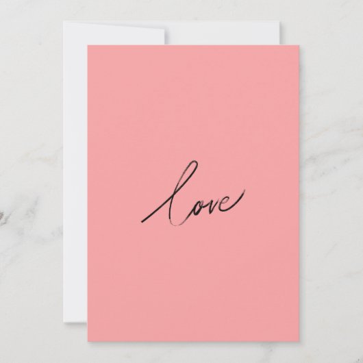 Minimal Love Script — Blush Pink Modern Feestdagenkaart (Voorkant)