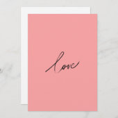 Minimal Love Script — Blush Pink Modern Feestdagenkaart (Voorkant / Achterkant)