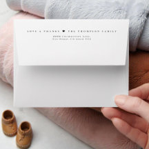 Minimal Love & Thanks Modern Personalized Family