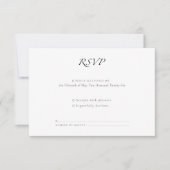 Minimal Luxury | Elegant Modern Black & White RSVP Kaartje (Voorkant)