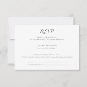 Minimal Luxury | Elegant RSVP with Meal Selection Kaartje (Voorkant)