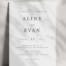 Minimal Luxury Modern Wedding Invitation Kaart