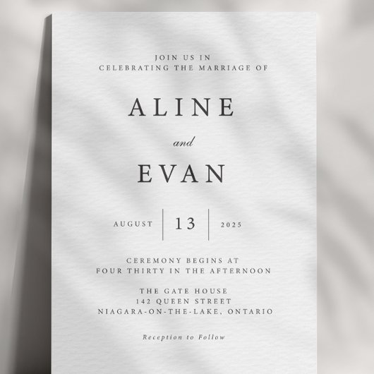 Minimal Luxury Modern Wedding Invitation Kaart