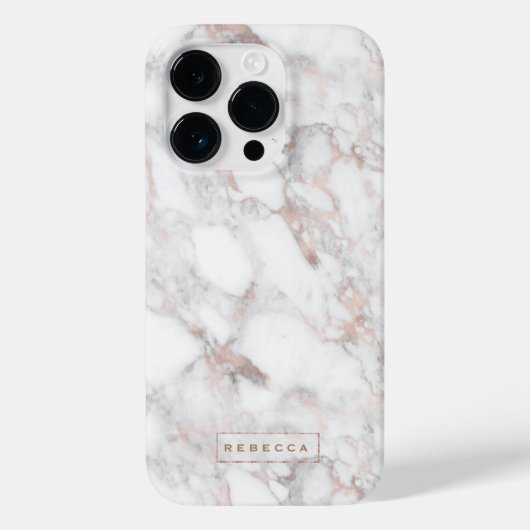 Minimal Luxury Roos-Gold Marble Stone Case-Mate iPhone Case (Achterkant)