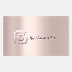Minimal Make-up Roos Event Instagra Logo Social Rechthoekige Sticker