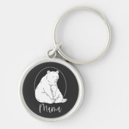 Minimal Mama Bear Line Art Design Sleutelhanger