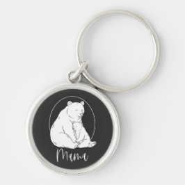 Minimal Mama Bear Line Art Design Sleutelhanger
