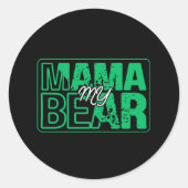 Minimal Mama Bear Typography Art Ronde Sticker (Voorkant)