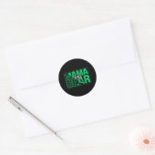 Minimal Mama Bear Typography Art Ronde Sticker (Envelop)