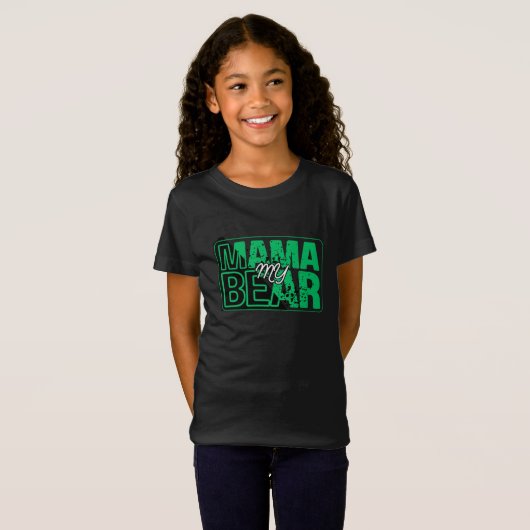 Minimal Mama Bear Typography Art T-shirt (Voorkant volledig)